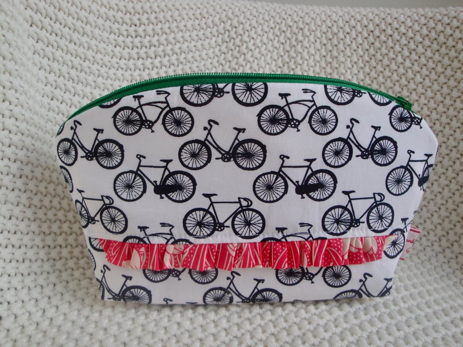 Cotton Make Up Bag  with Ruffle  - SPECIAL OFFER 