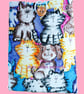 Multi Coloured Cat & Dog Print, Book-Kindle Sleeve