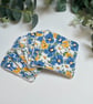 Reusable Bamboo Towelling Face Pads Pack of 7 - Blue & Yellow Floral - Image 3