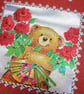 Valentine's card  (Bear & roses) With Love & Kisses on St Valentines Day xx - Image 7