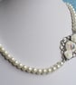 Vintage Style Glass Pearl Necklace - Image 3