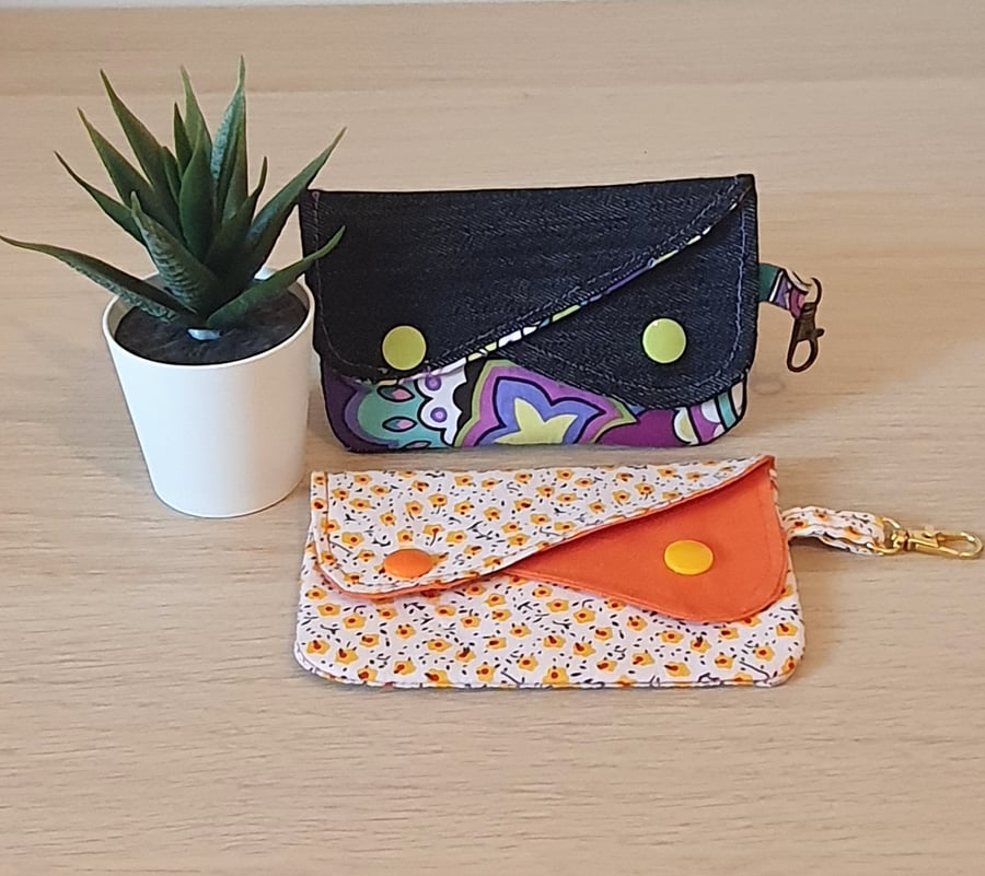Handmade asymmetrical envelope wallet with clasp