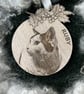 Personalised photo engraved Christmas ornament. Design C5