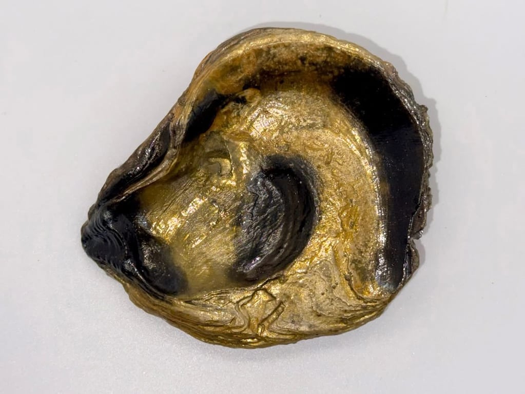 Oyster shell soap dish