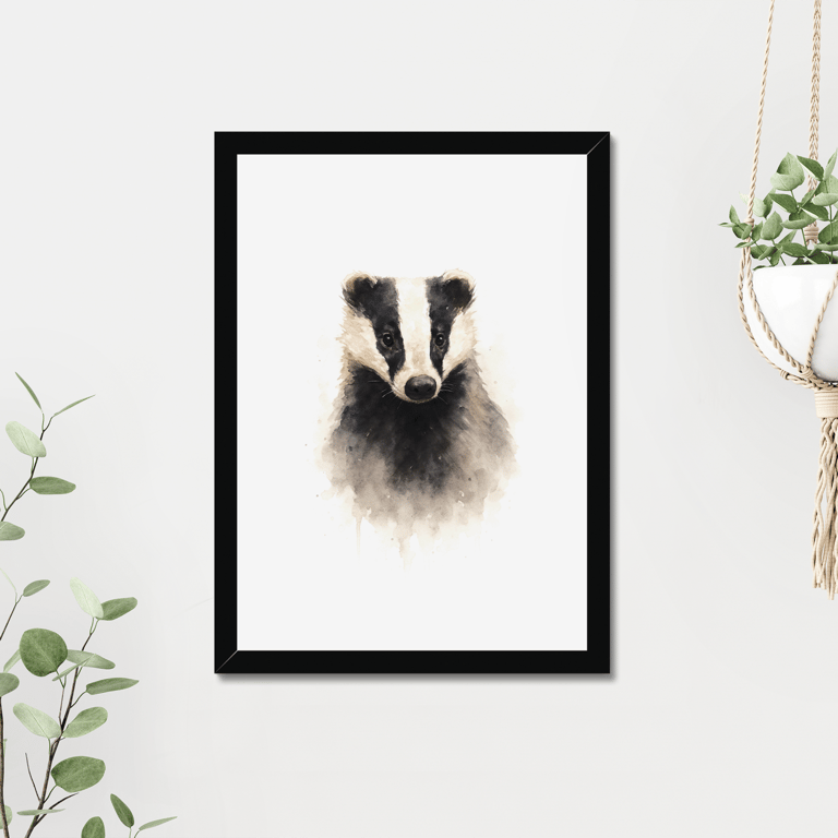 Badger Watercolour Print - A5 to A3 Giclee Print (Unframed)