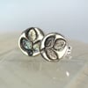 Silver Leaf Earrings Forest Jewellery Oxidized Sterling Silver Ear studs