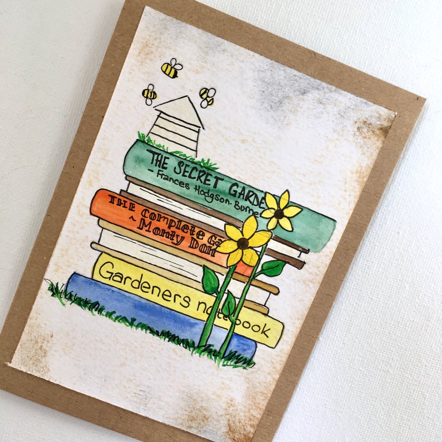 Bookstack card - for book lovers an gardeners