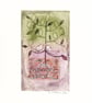 Tree in a Stamp Plant Pot 1  Collagraph print - Made in Yorkshire Original Print - Image 1