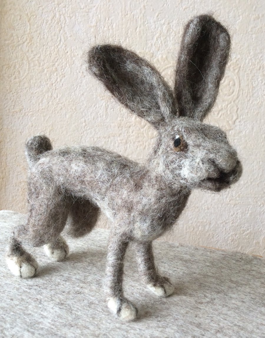 Needle Felted Hare Ornament