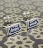 Steam Train Stud Earrings (side view), 4 colours available - Image 3
