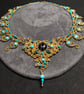 Bejewelled Wire Weave Elephant Necklace with Jasper, Tarnish resistant Gold plat - Image 9