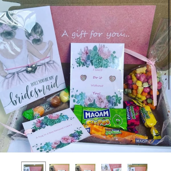 Bridesmaid letterbox mini hamper will you be my bridesmaid jewellery box 