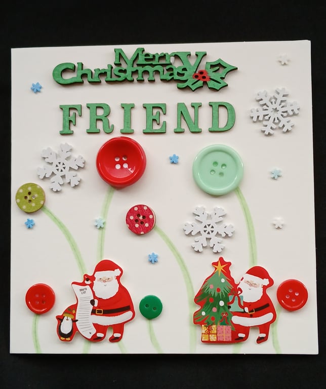 Handmade,  friend christmas card 