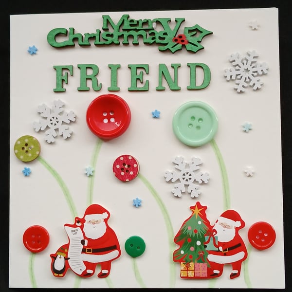 Handmade,  friend christmas card 