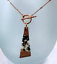 Resin & Walnut Trapezoid  Pendant Charm Necklace. - Image 1
