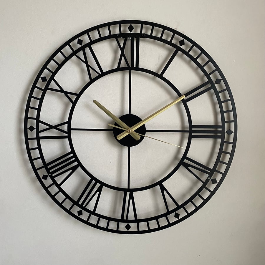Metal Wall Clock Roman Numerals Home Decor Wall Clock Perfect for GiftPresent