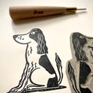 Springer Spaniel A5 Linocut Print