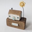 Perfectly Imperfect Little Wooden Cottage with Clay Sunshine 'Home'