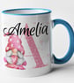 Personalised FEMALE Pink Gonk initial and name Mug - personalised Valentines Mug - Image 2