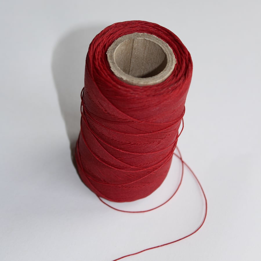 50m Strong Red Bookbinding thread, slipping twine Folksy