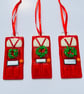 Fused glass Christmas decoration, wreathed door 