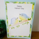 Original Hand Painted Fathers Day Card with Blue Birds