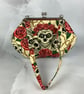 Skulls medium clutch bag, Gothic kiss clasp bag, Detachable strap, 2 options - Image 8