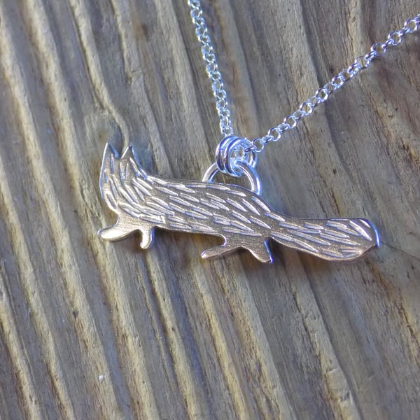 Sterling silver 'snow fox' pendant