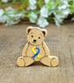 Down Syndrome Awareness Bear Badge, Handmade Support Ribbon Teddy Brooch - Image 1