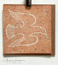 Peace Gardens Dove Blank Card Sheffield Original Linoprint on Handmade Paper