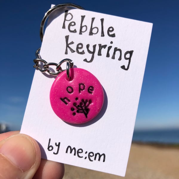 Hope Mini Pebble Keychain