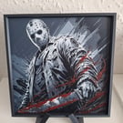 Jason Voorhees 3D HueForge Framed Print - 8 x 8 Inch - Stand Included