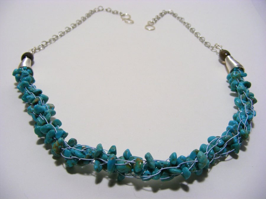 Natural Turquoise Gemstone Nugget Necklace