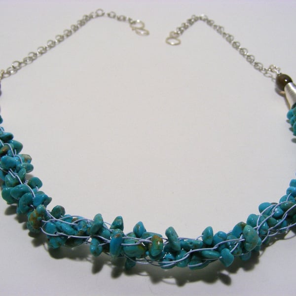 Natural Turquoise Gemstone Nugget Necklace