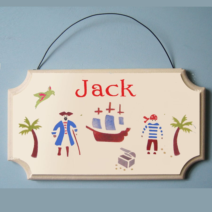 Child's Name Sign with Pirates Theme