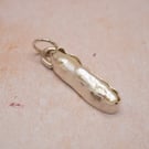 Handmade Biwa Pearl Pendant in Sterling Silver One of a Kind Organic Jewellery