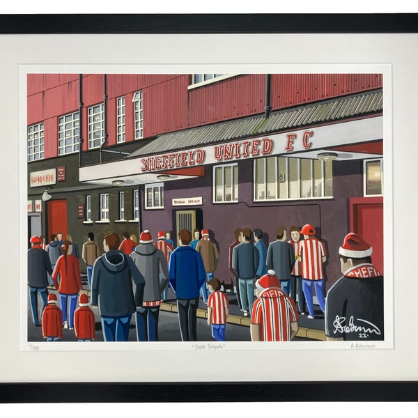 Sheffield Utd, Bramall Lane. Limited Edition Framed Art Print (20" x 16")
