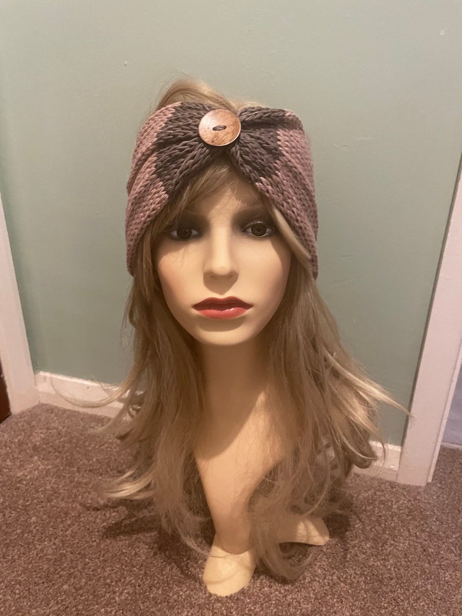 Adult OSFM ear warmers organic cotton yarn Dusk... Folksy