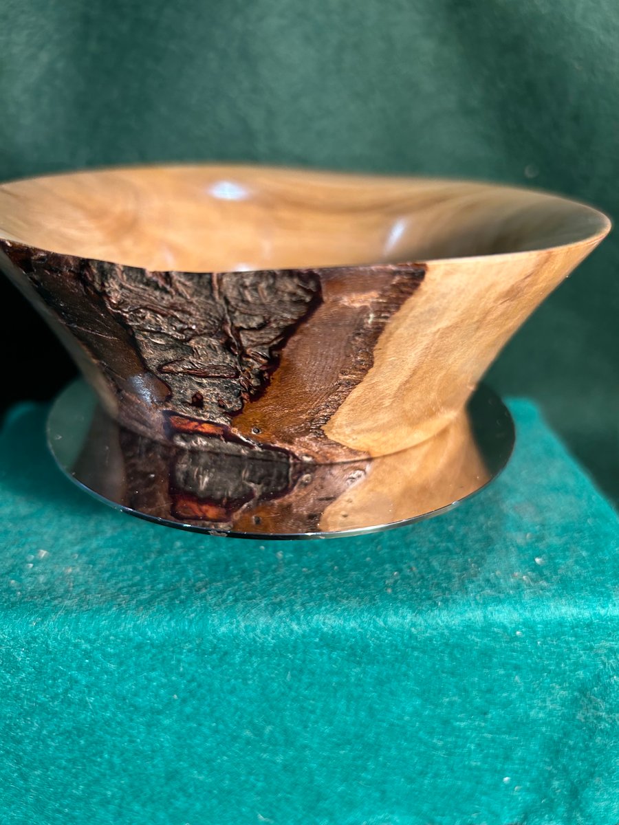 Live Edge Wooden Bowl, turned from a Beautiful Piece of Cherry