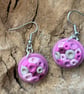 Circular Dusky Pink Earrings - Image 2