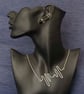 Handmade Sterling Silver Heartbeat Necklace - Image 3