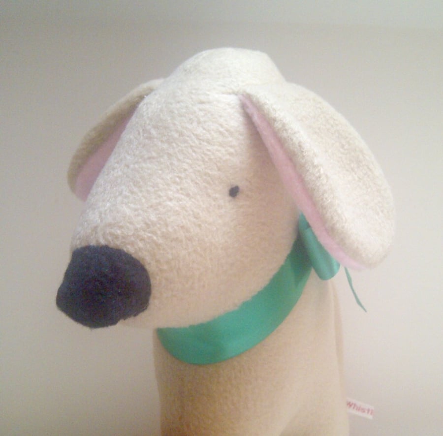 SALE Friendly Puppy - Fawn Fleece Dog Plush Toy Requires A Loving New Home