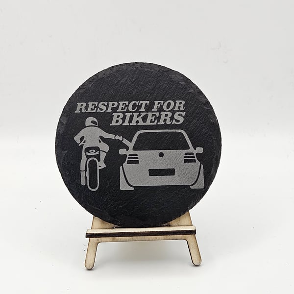 Motorbike engraved slate