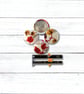 Latte & Berry Abstract Floral Fabric Covered Buttons, Set of 4, 23mm and 28mm - Image 4