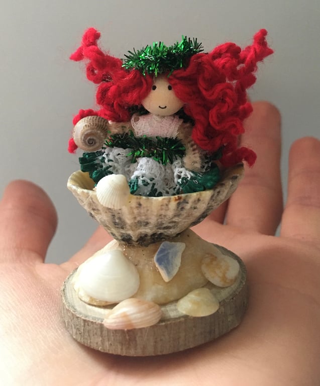 Extra Tiny Fairy Decoration - Sea Shell Fairy