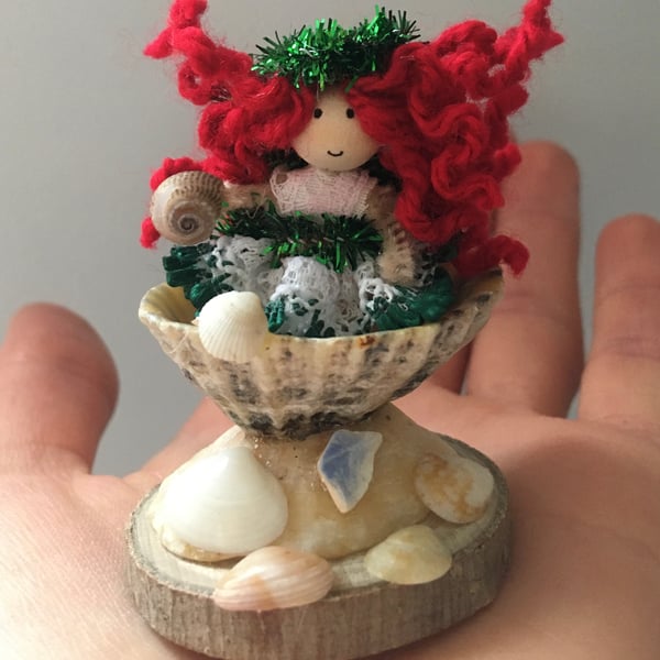 Extra Tiny Fairy Decoration - Sea Shell Fairy