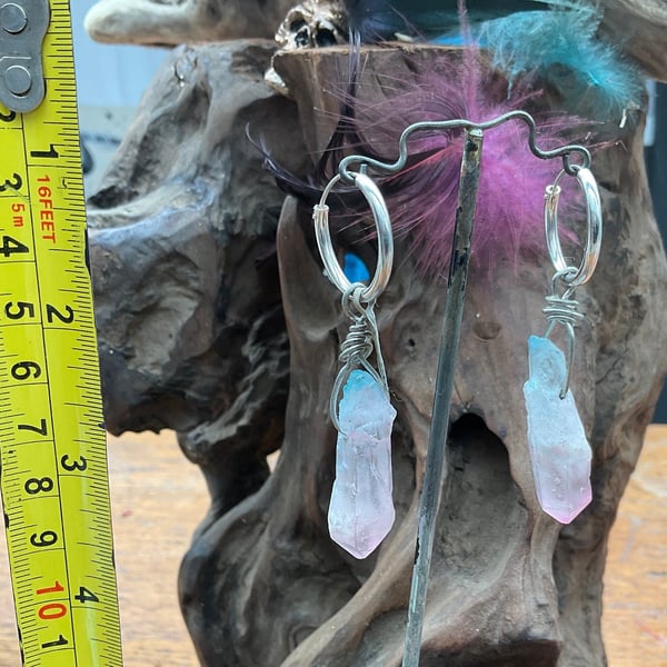 Raw crystal drop earrings