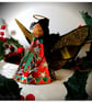 Large: Red Tin Angel Christmas tree topper - Image 3