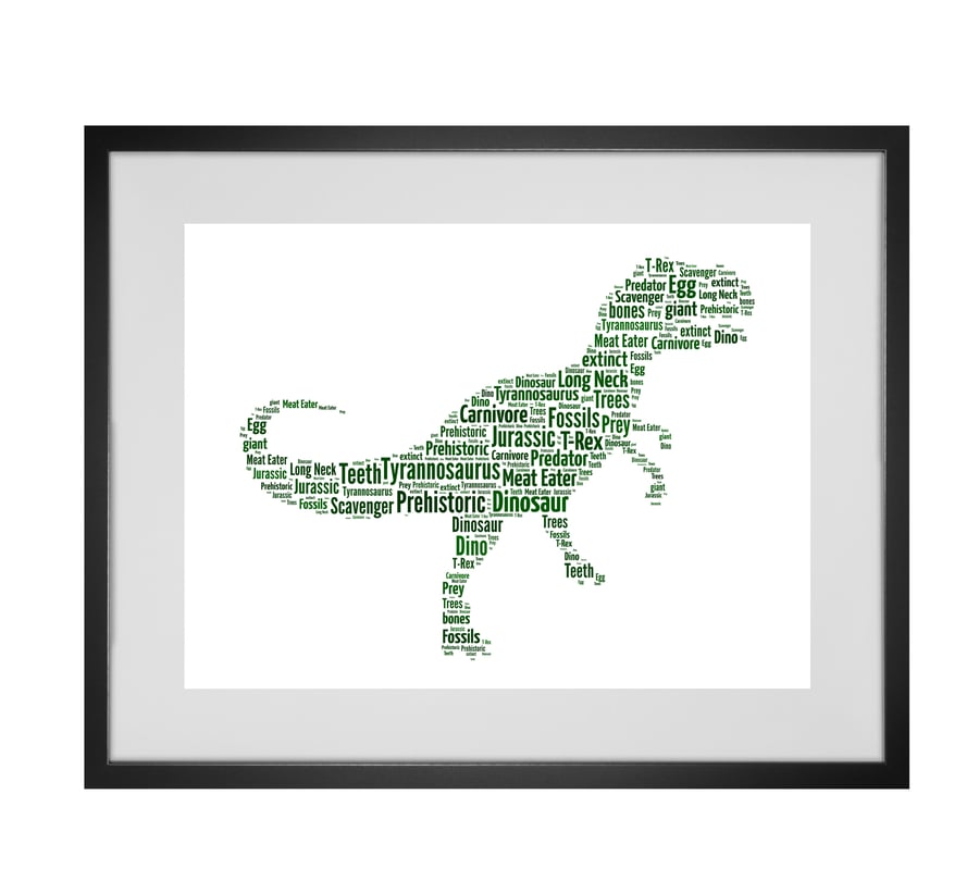 Personalised Dino Dinosaur T-Rex Tyrannosaurus Rex Design Word Art Gifts 