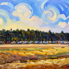 A4 Print North Norfolk Wells-Next-The-Sea Beach Huts Distance